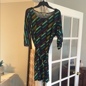 Multicolor Geometric Pattern Dress